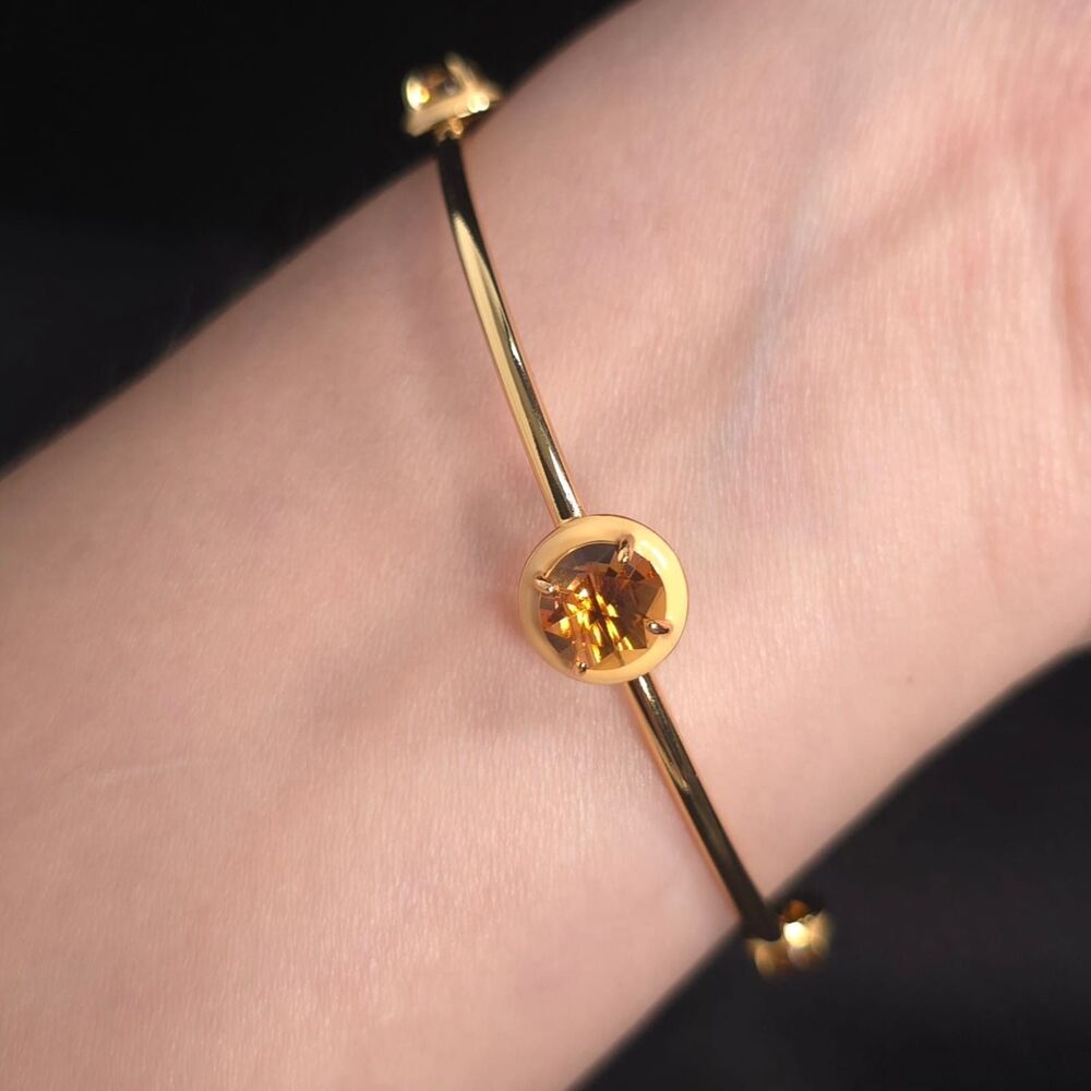 ANTHROPOLOGIE Women’s New Bracelet Gold Plated Brass Glass Enamel Slip On